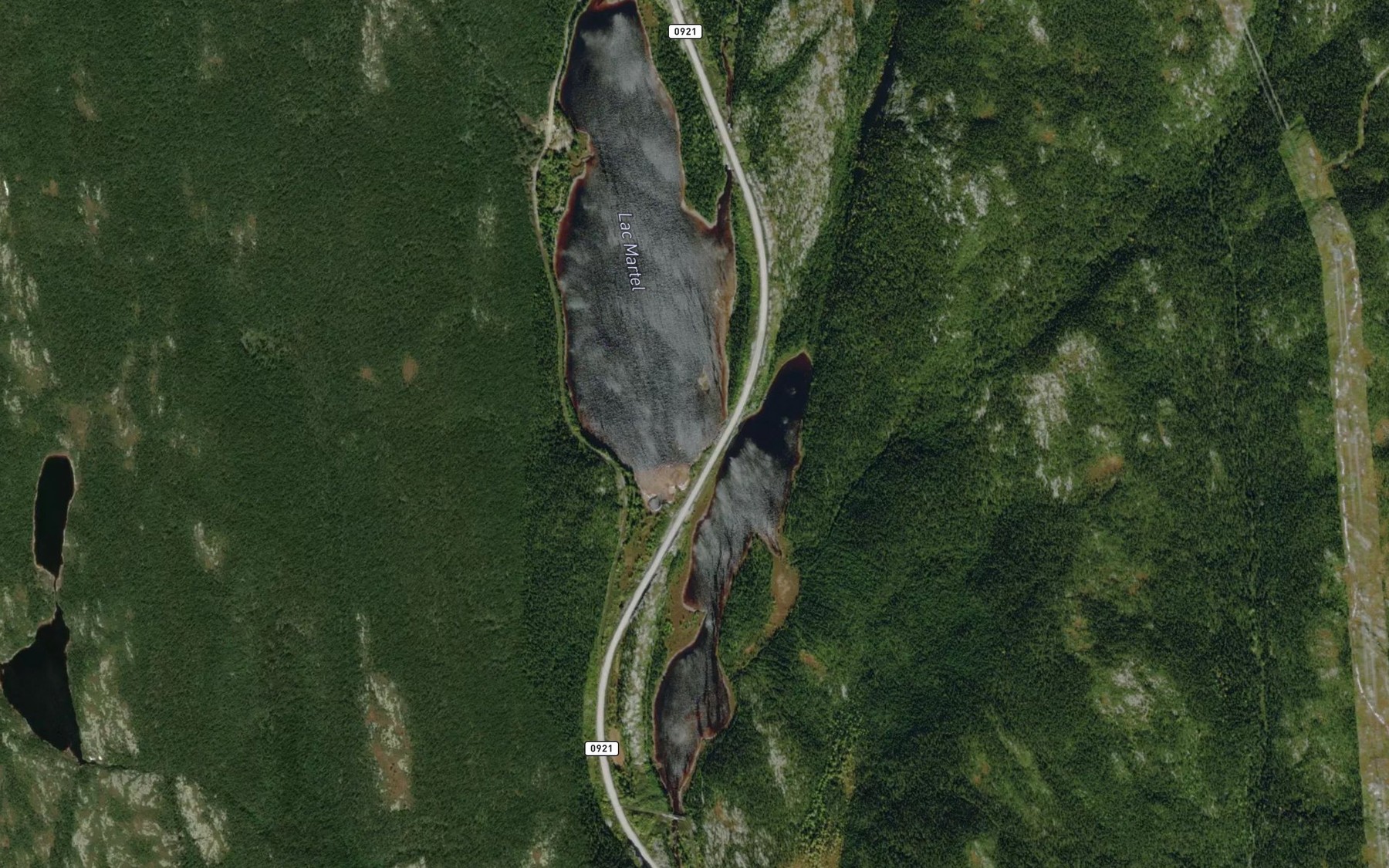 Satellite map of the Lac Martel
