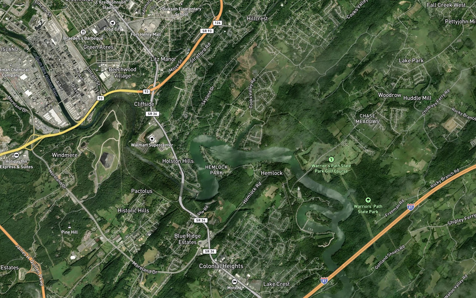 Satellite map of the Cooks Valley Branch