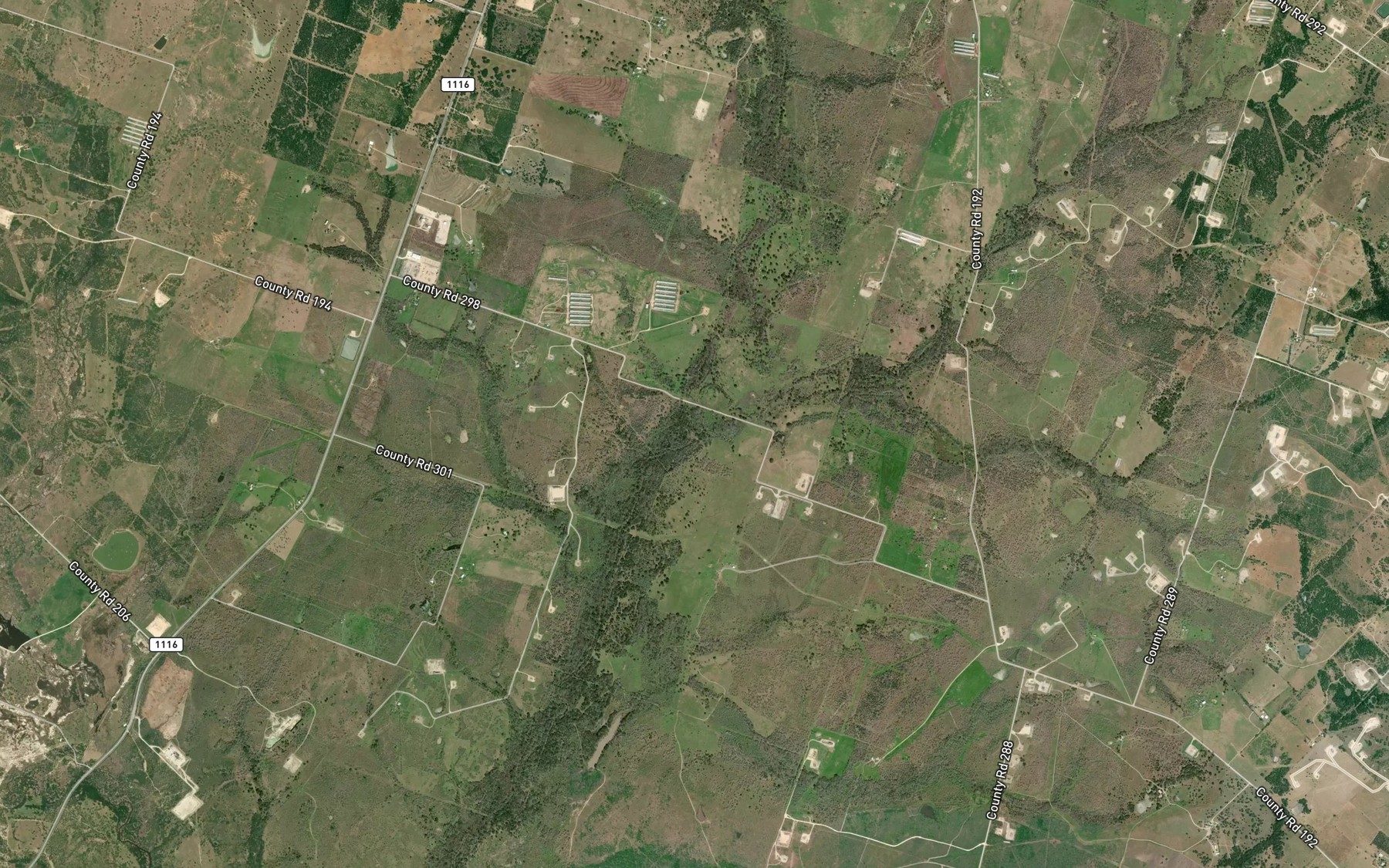 Satellite map of the Brushy Creek