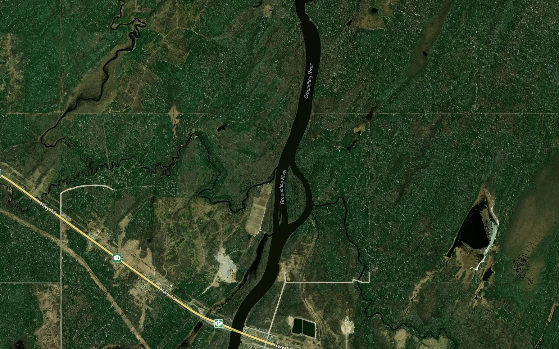 Satellite map of the Wellington Creek