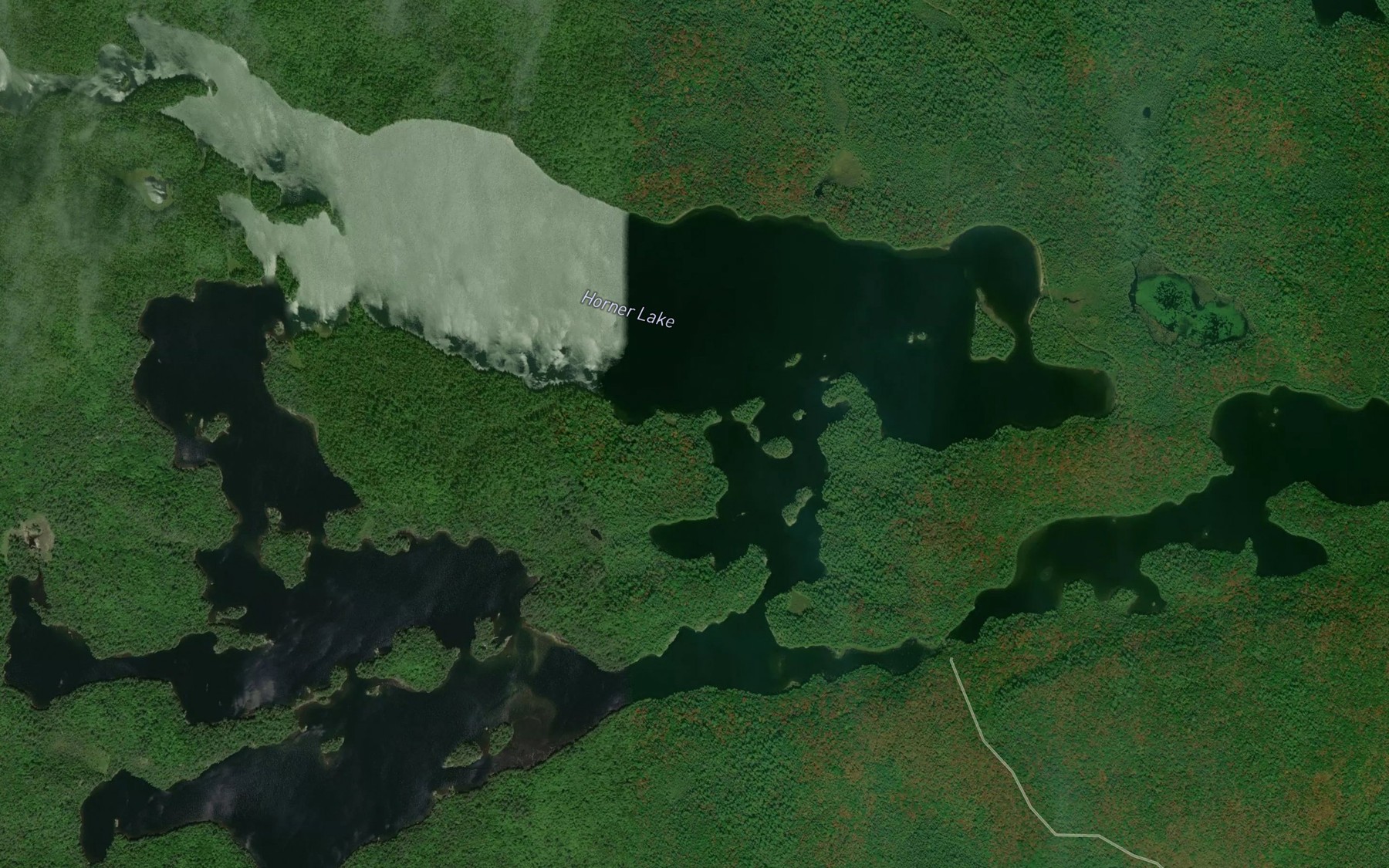 Satellite map of the Horner Lake