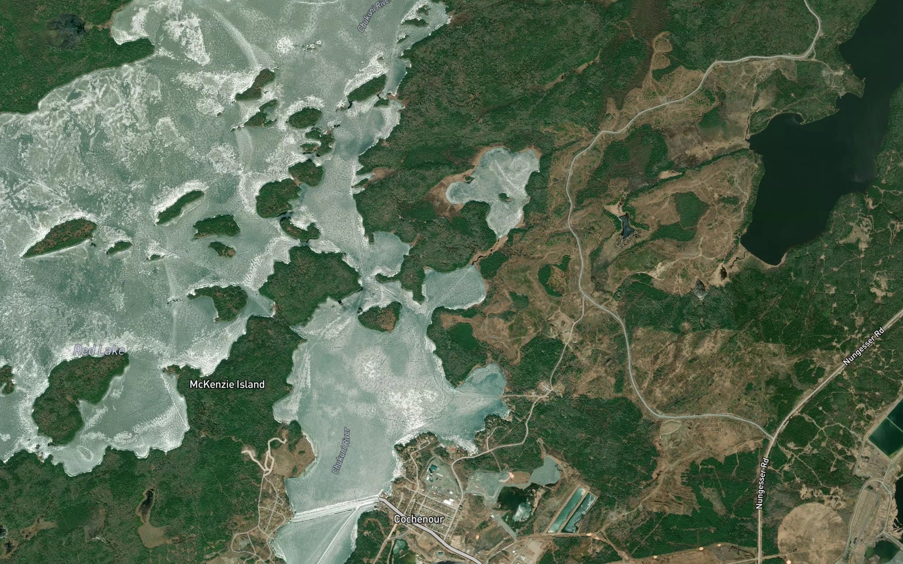 Satellite map of the Pickerel Bay