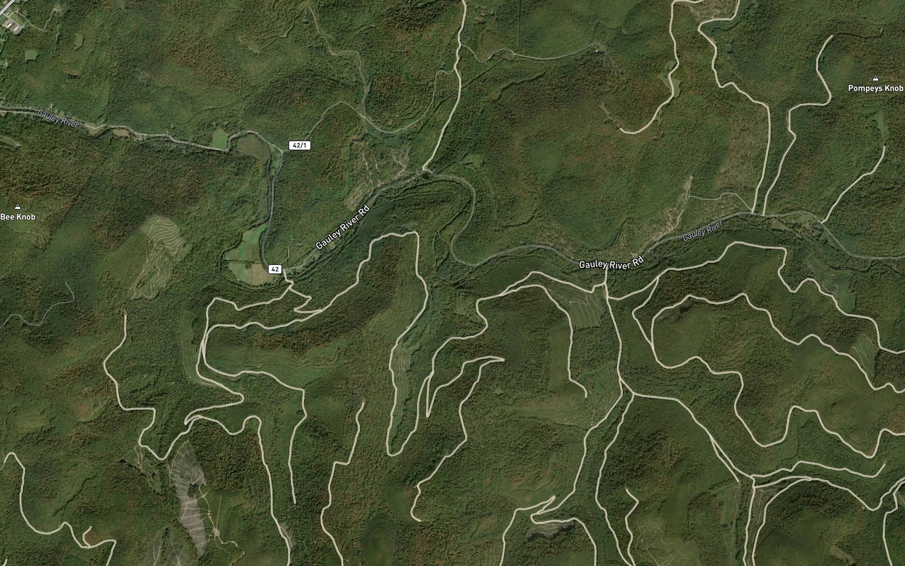Satellite map of the Big Run