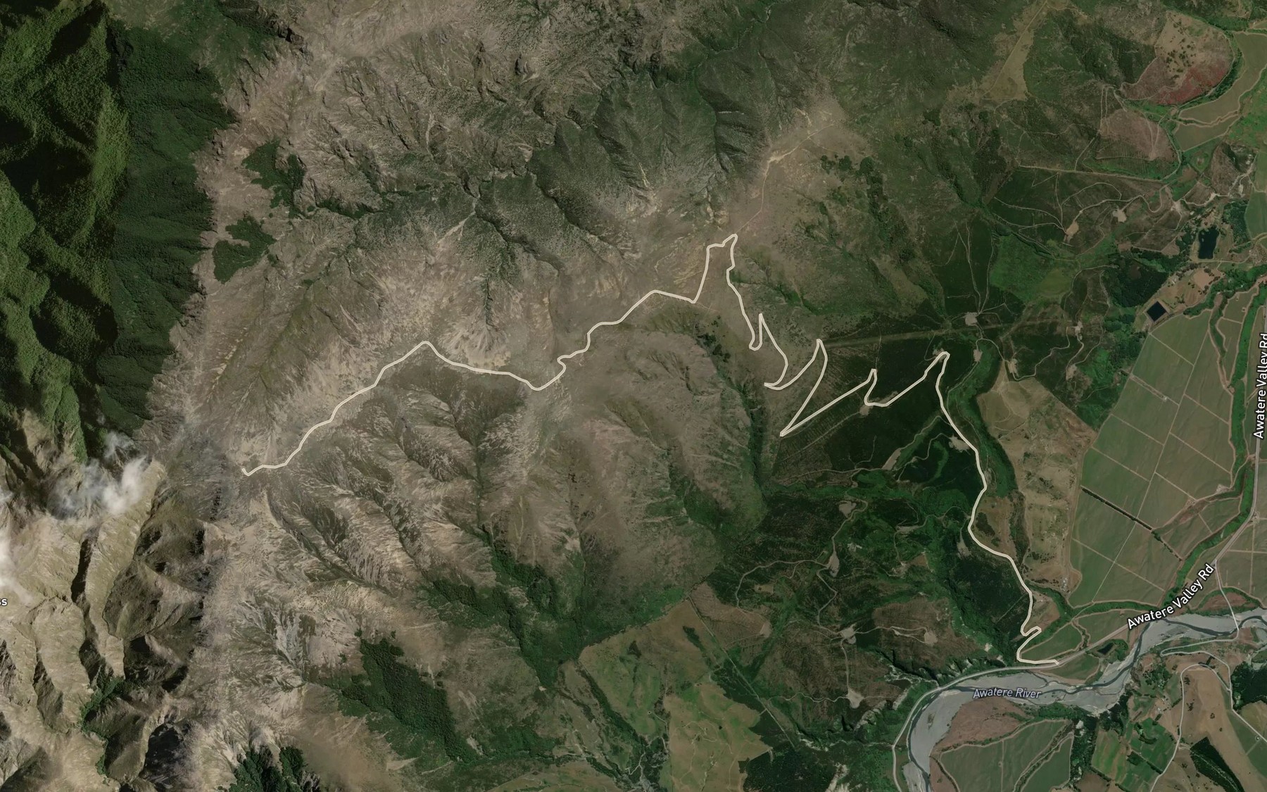 Satellite map of the White Bluff Creek