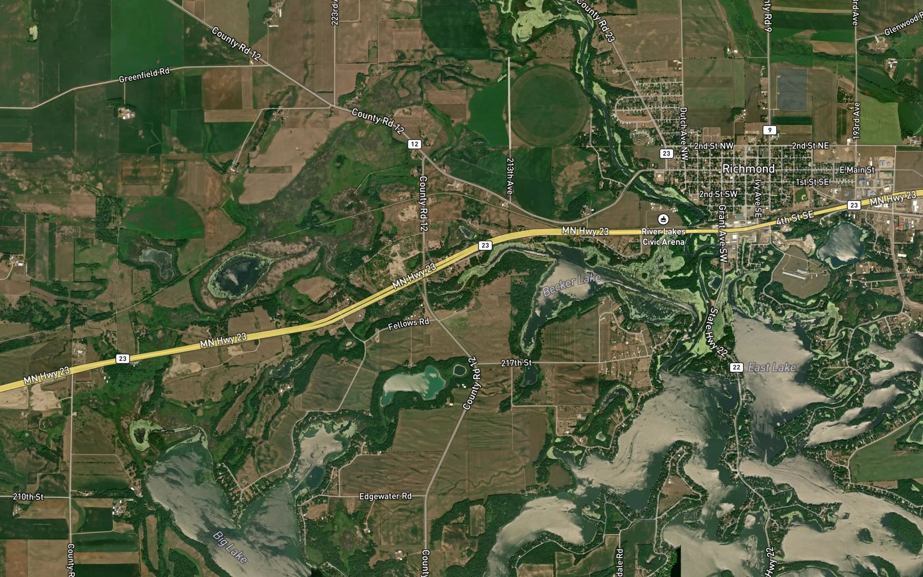 Satellite map of the Kolling Creek