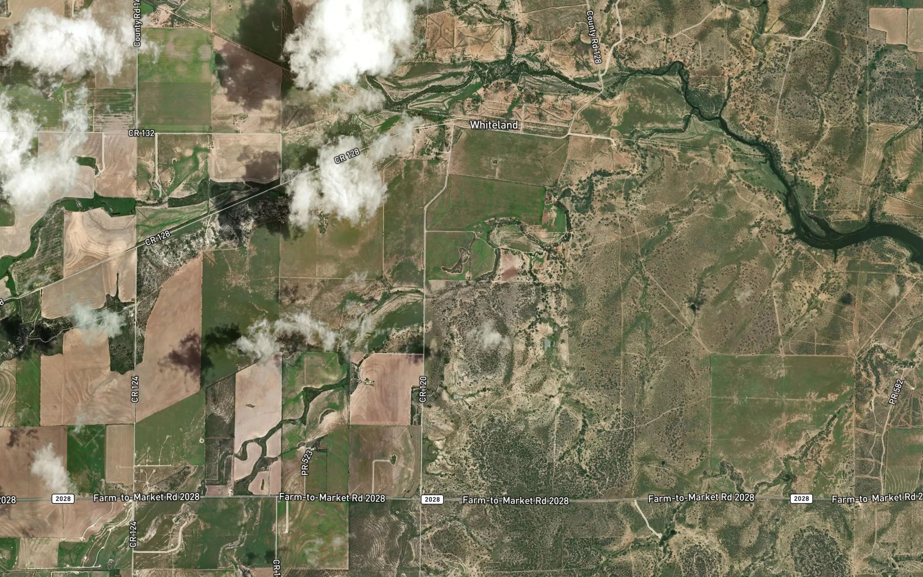 Satellite map of the East Cow Creek