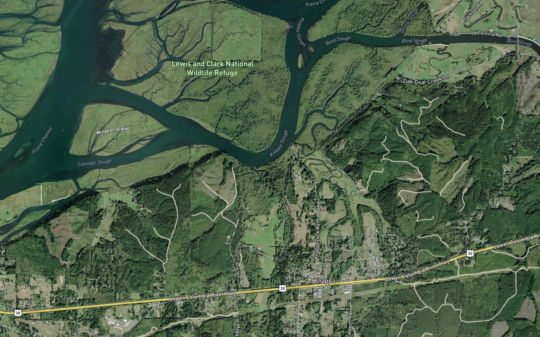 Satellite map of the Big Creek