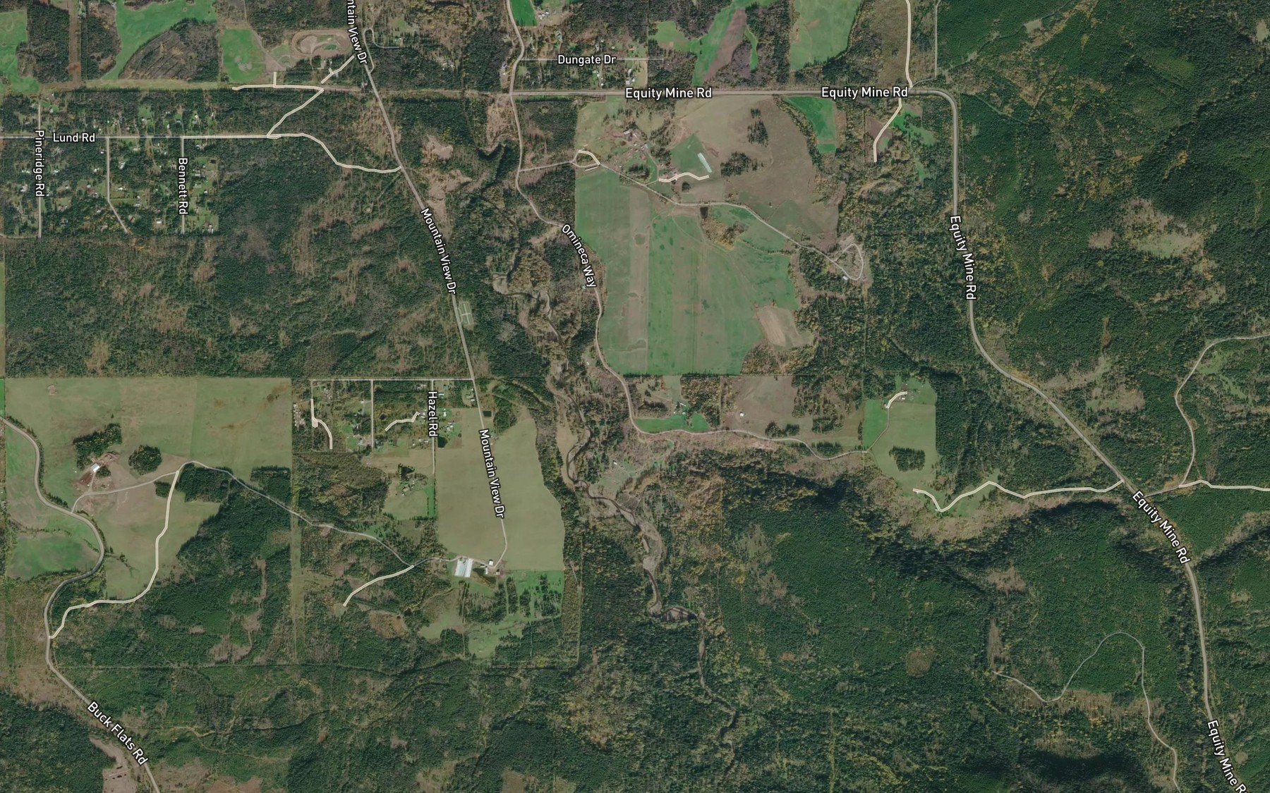 Satellite map of the Dungate Creek