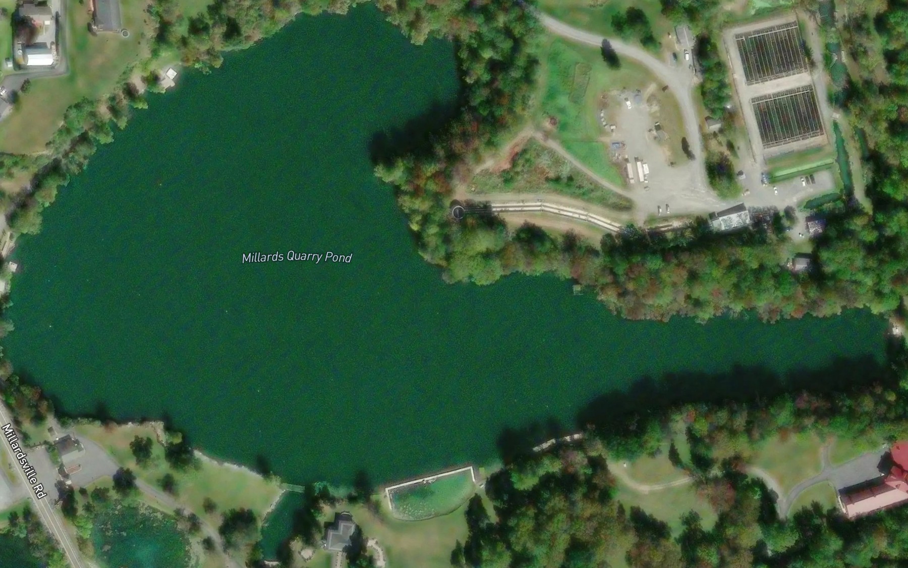 Satellite map of the Millards Quarry Pond