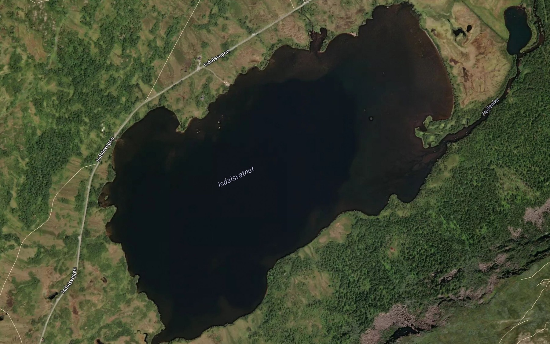 Satellite map of the Isdalsvatn