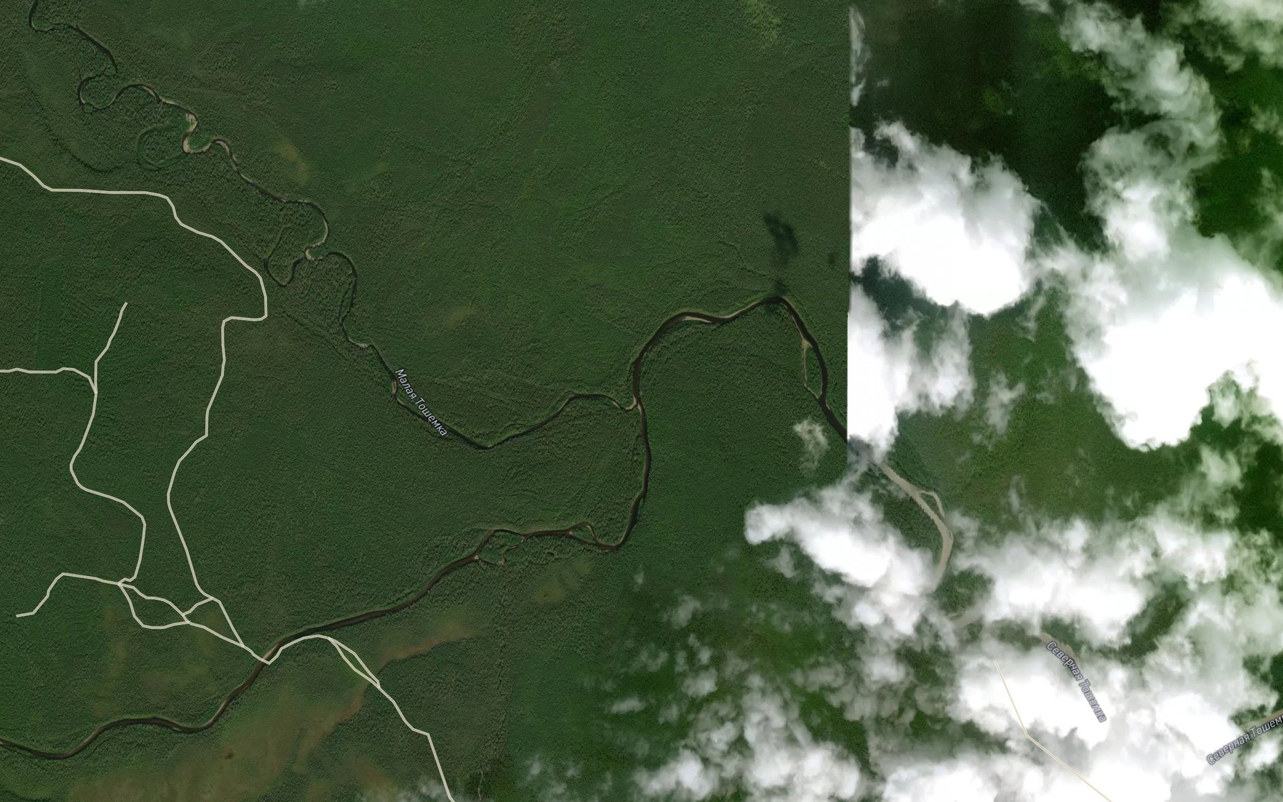 Satellite map of the Bol'shaya Toshemka