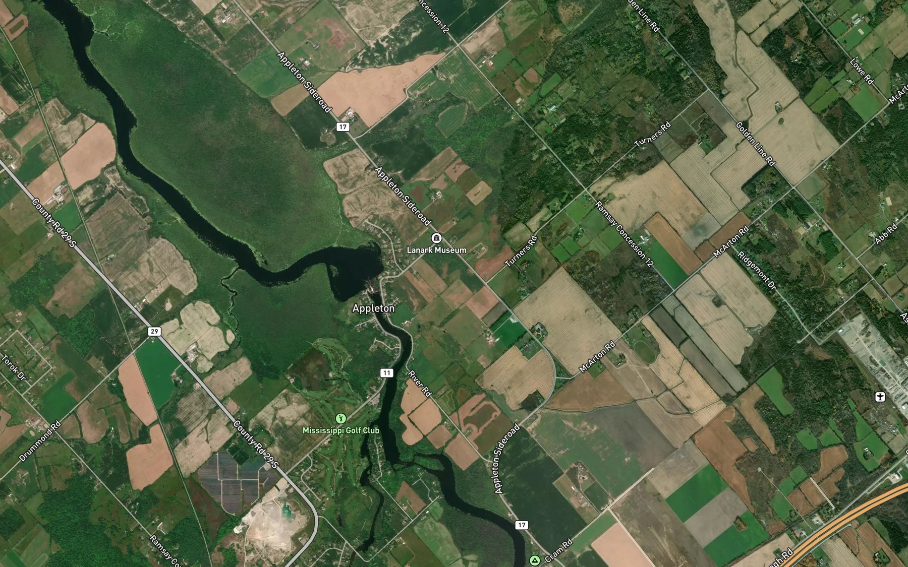 Satellite map of the Appleton Rapids