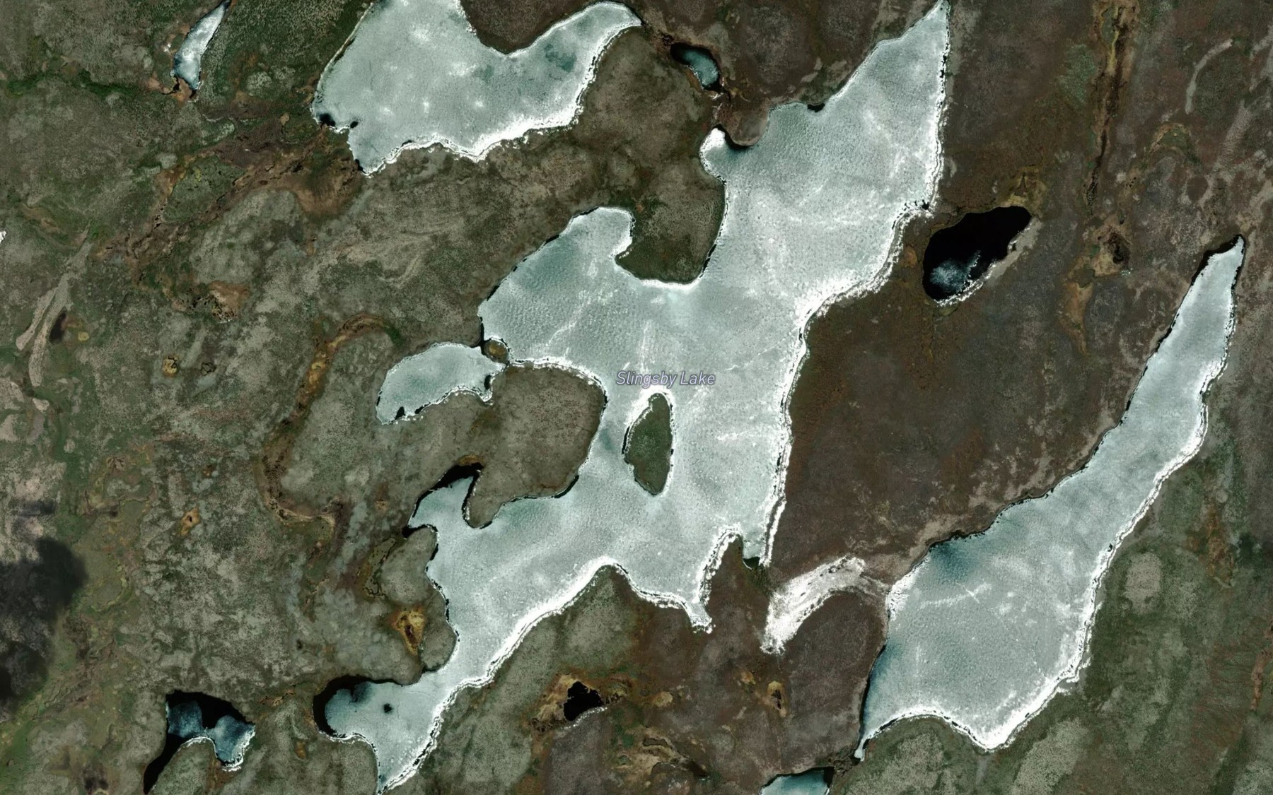 Satellite map of the Slingsby Lake
