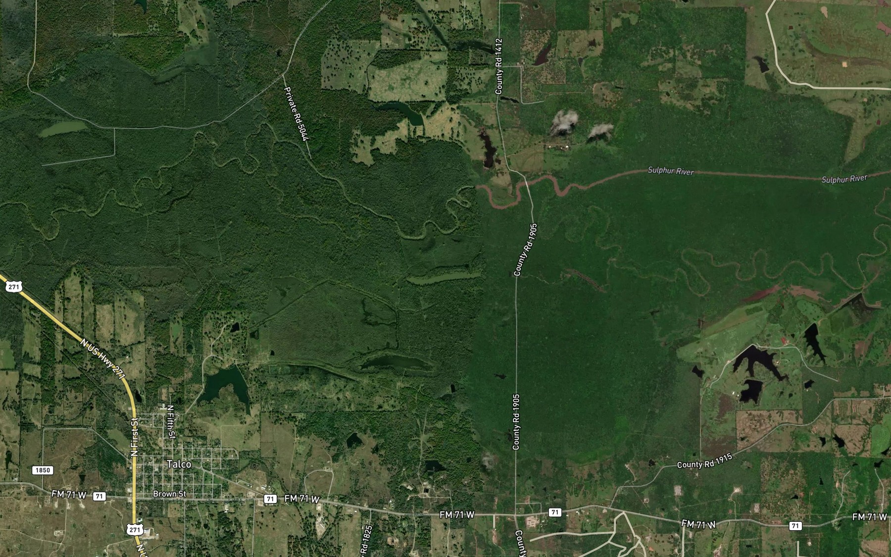 Satellite map of the Timber Lake