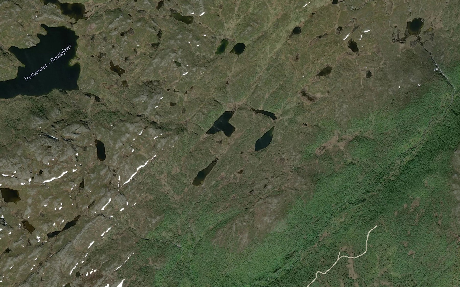 Satellite map of the Gobbajavrrit