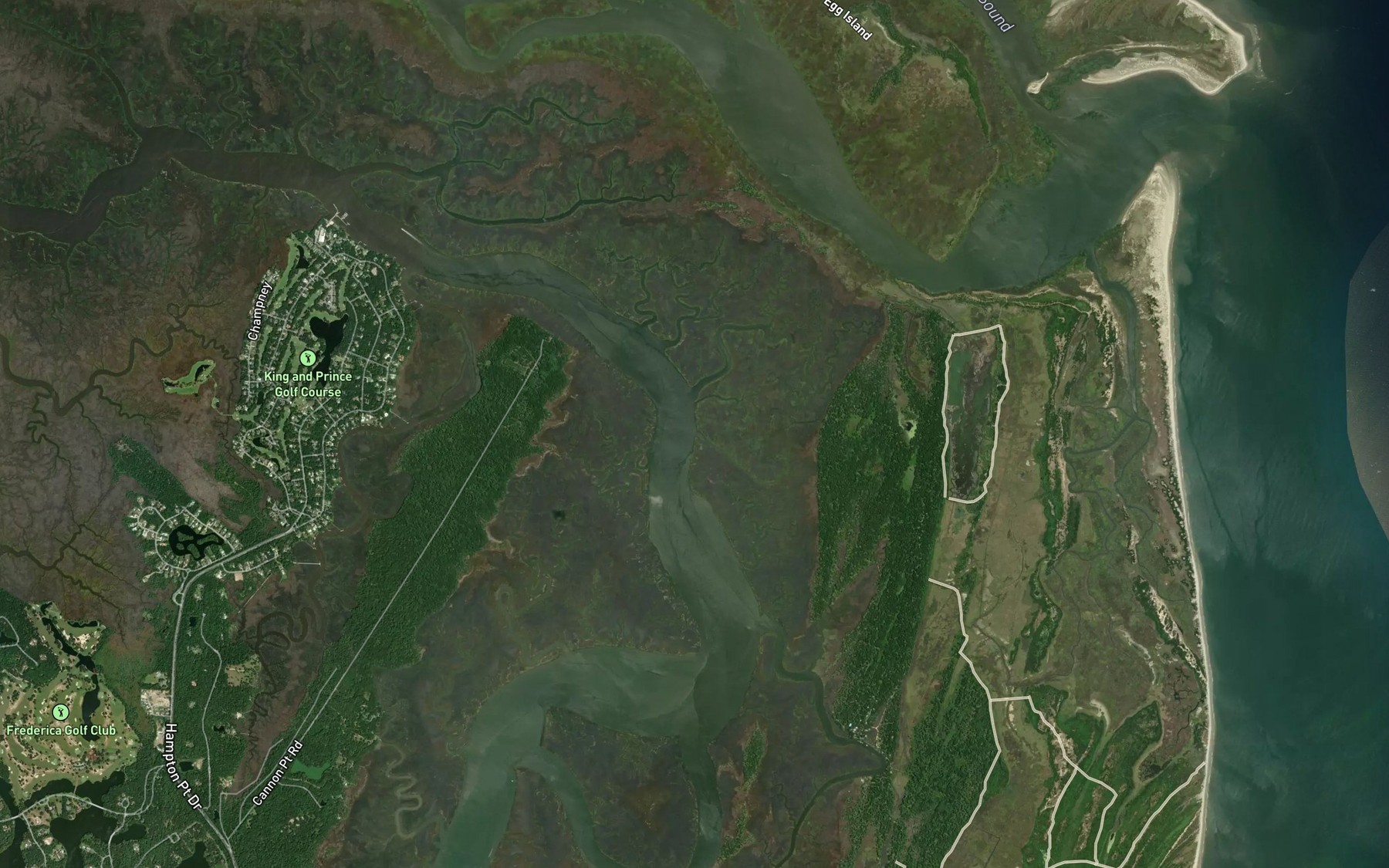Satellite map of the Old House Creek