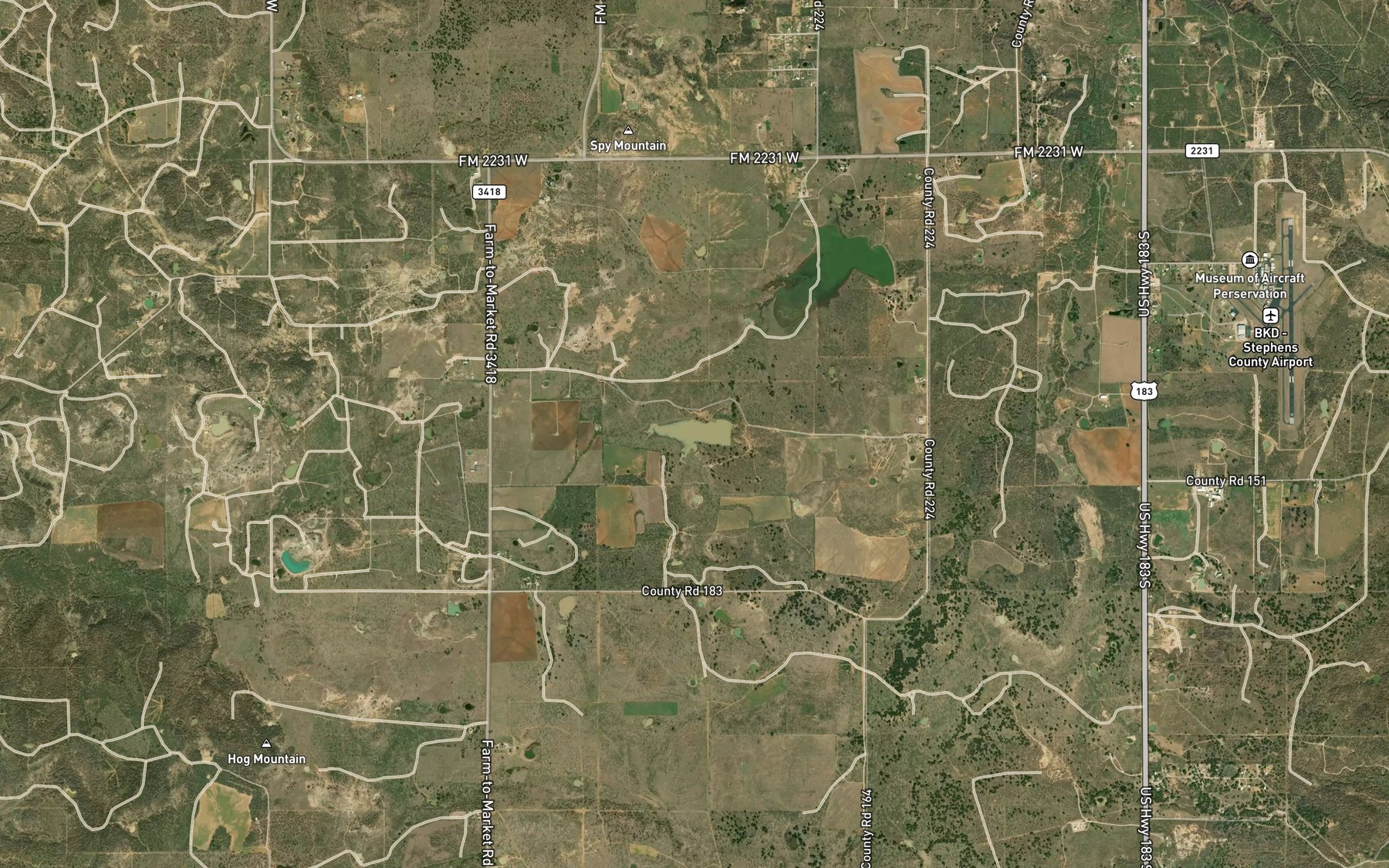 Satellite map of the Conner Lake