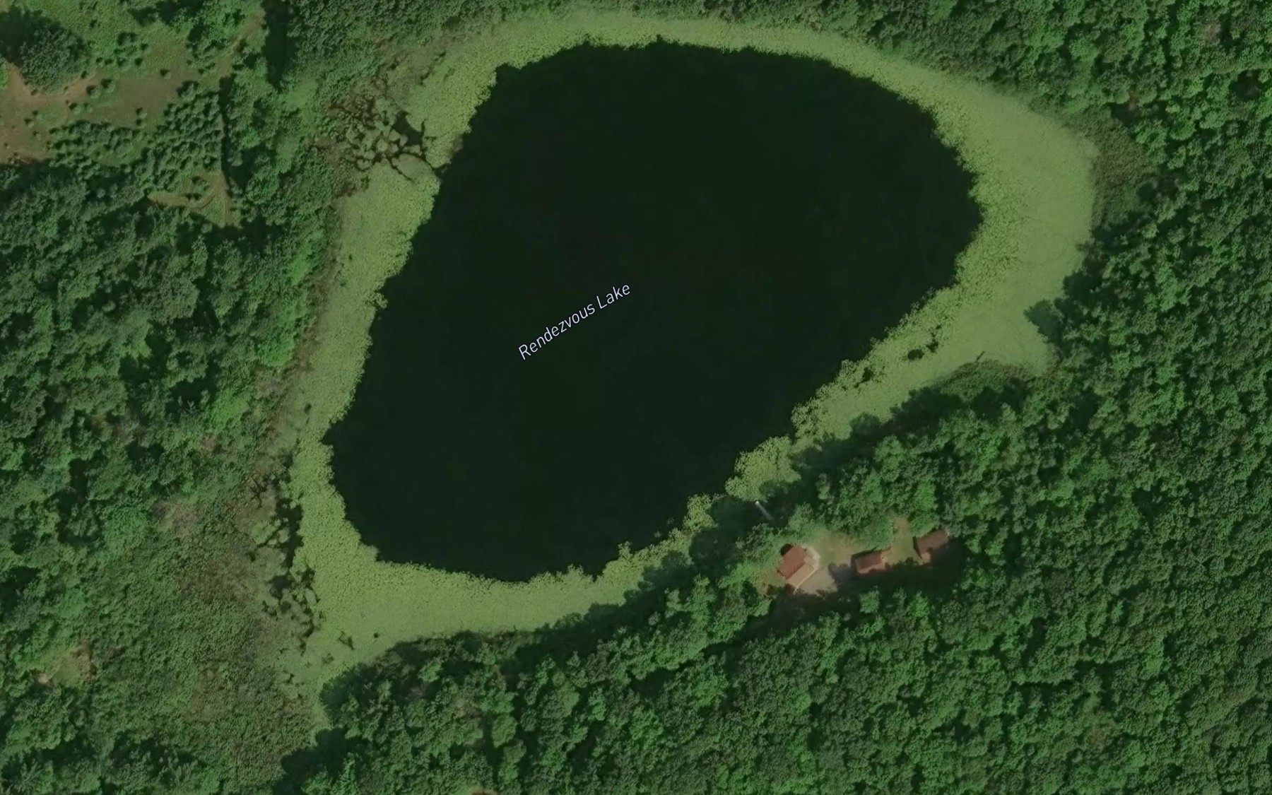 Satellite map of the Rendezvous Lake