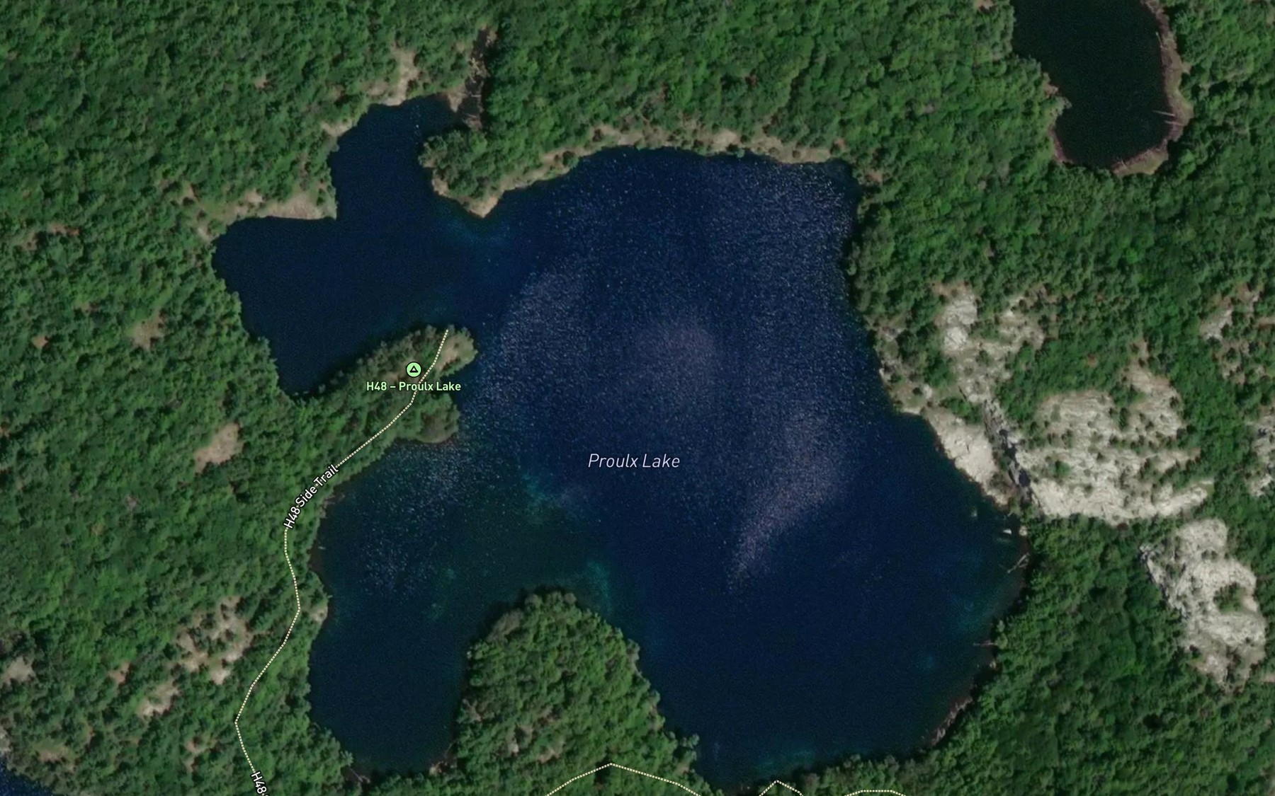 Satellite map of the Proulx Lake