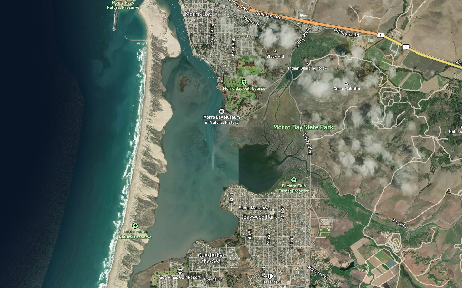 Satellite map of the Chorro Creek