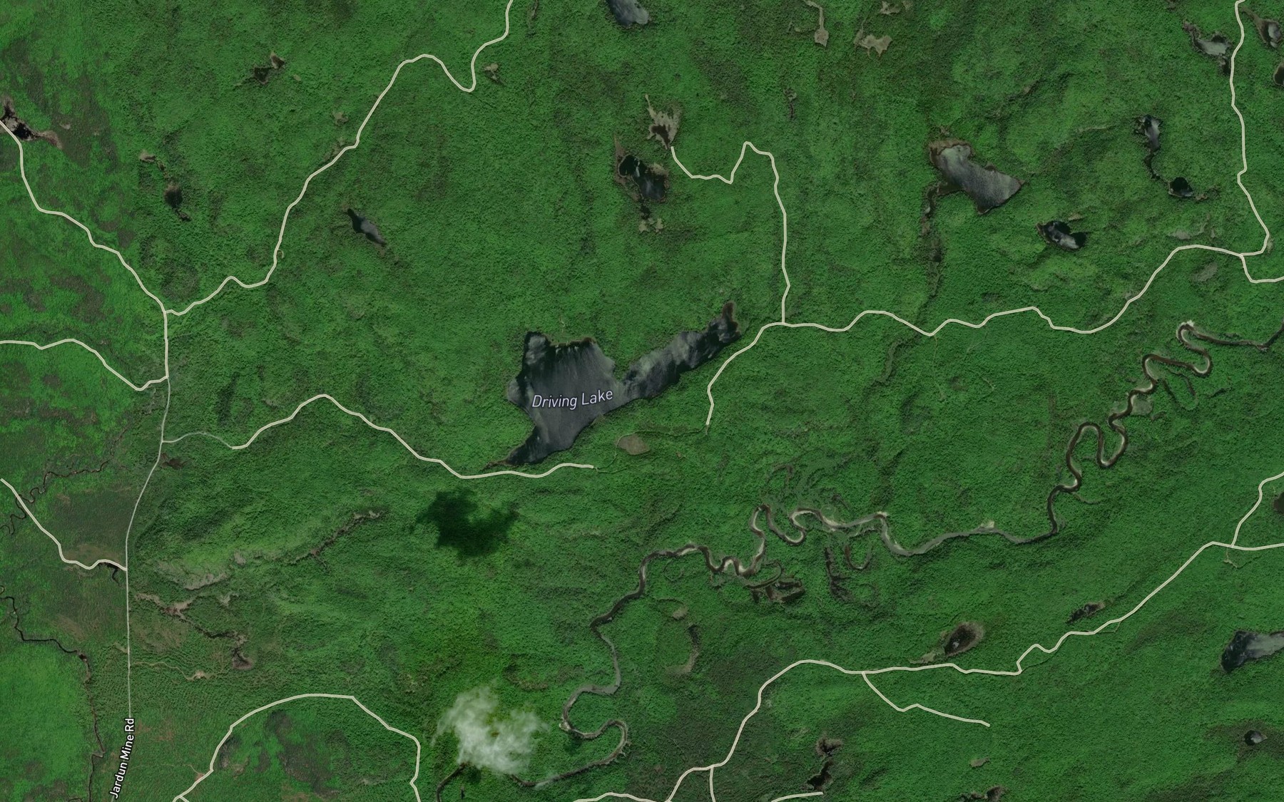 Satellite map of the Driving Creek