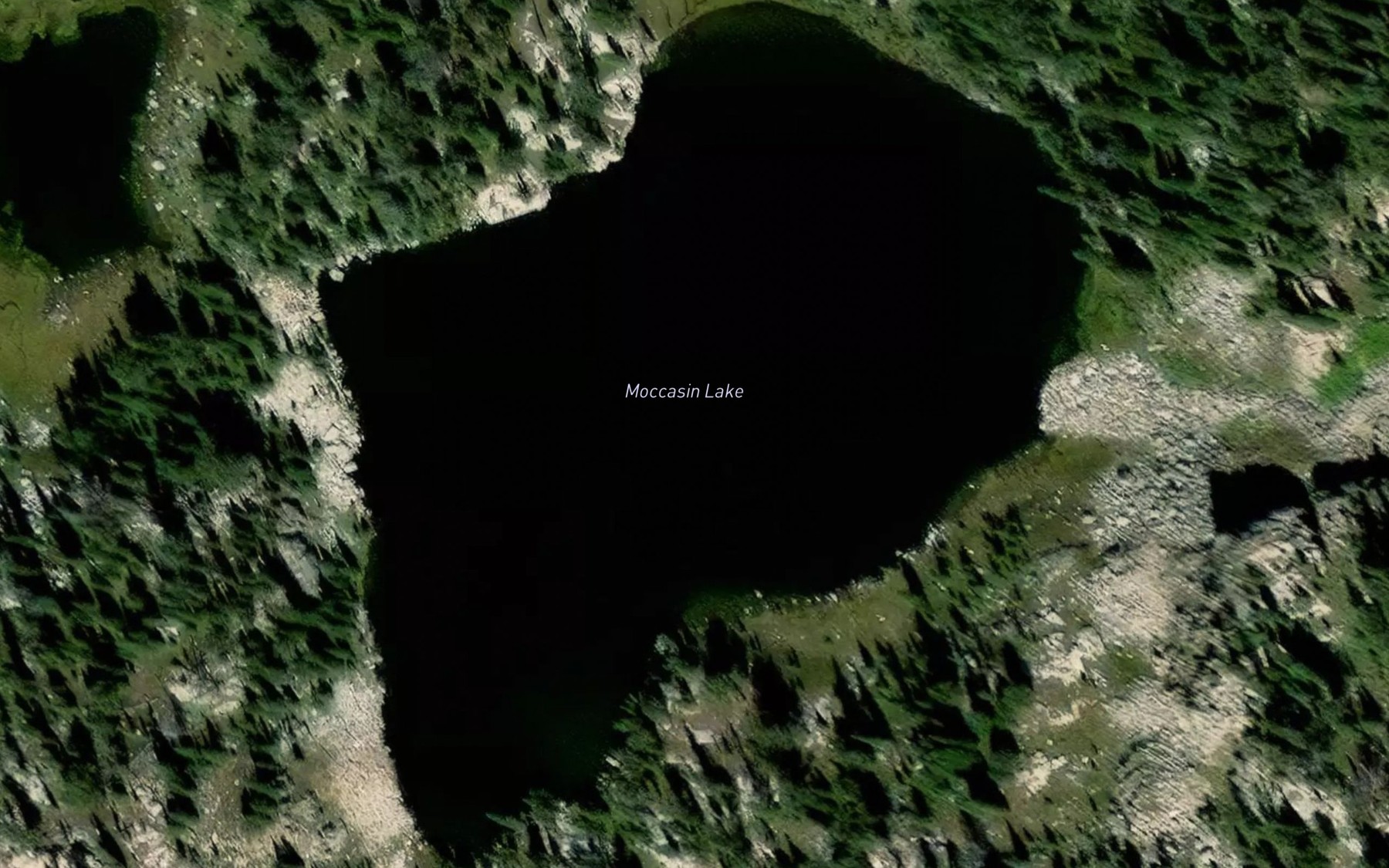 Satellite map of the Moccasin Lake