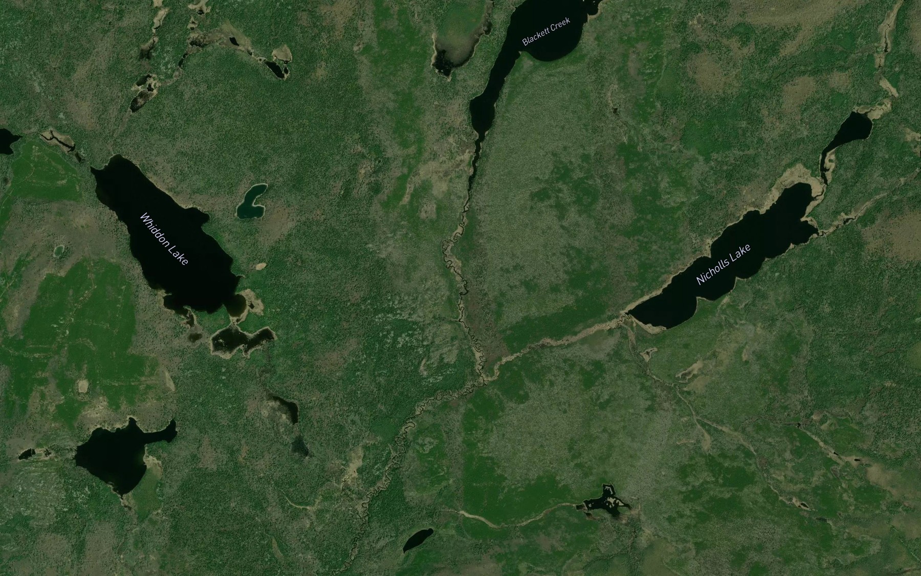 Satellite map of the Blackett Creek