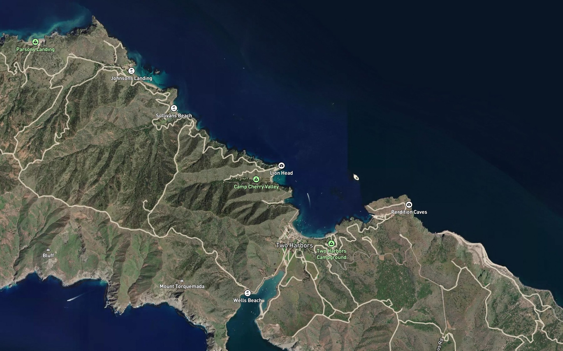 Satellite map of the Cherry Cove