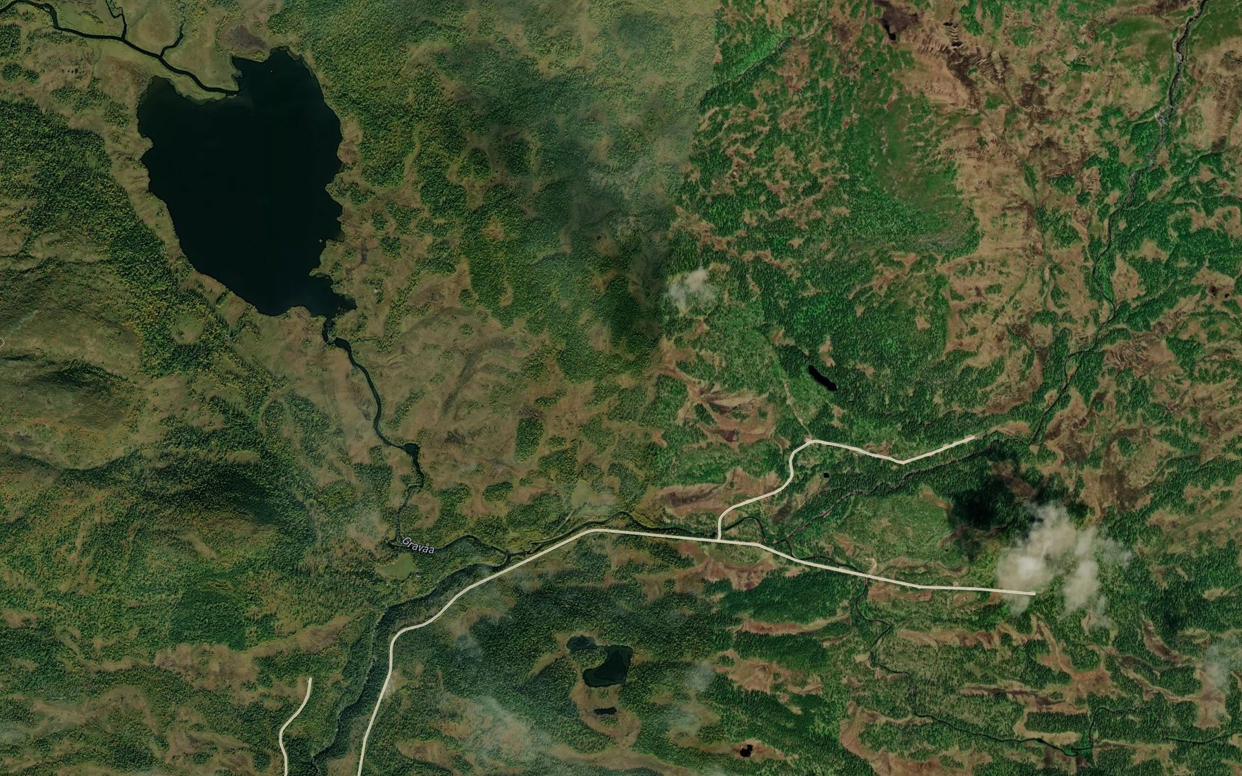 Satellite map of the Kalvbjellbekken