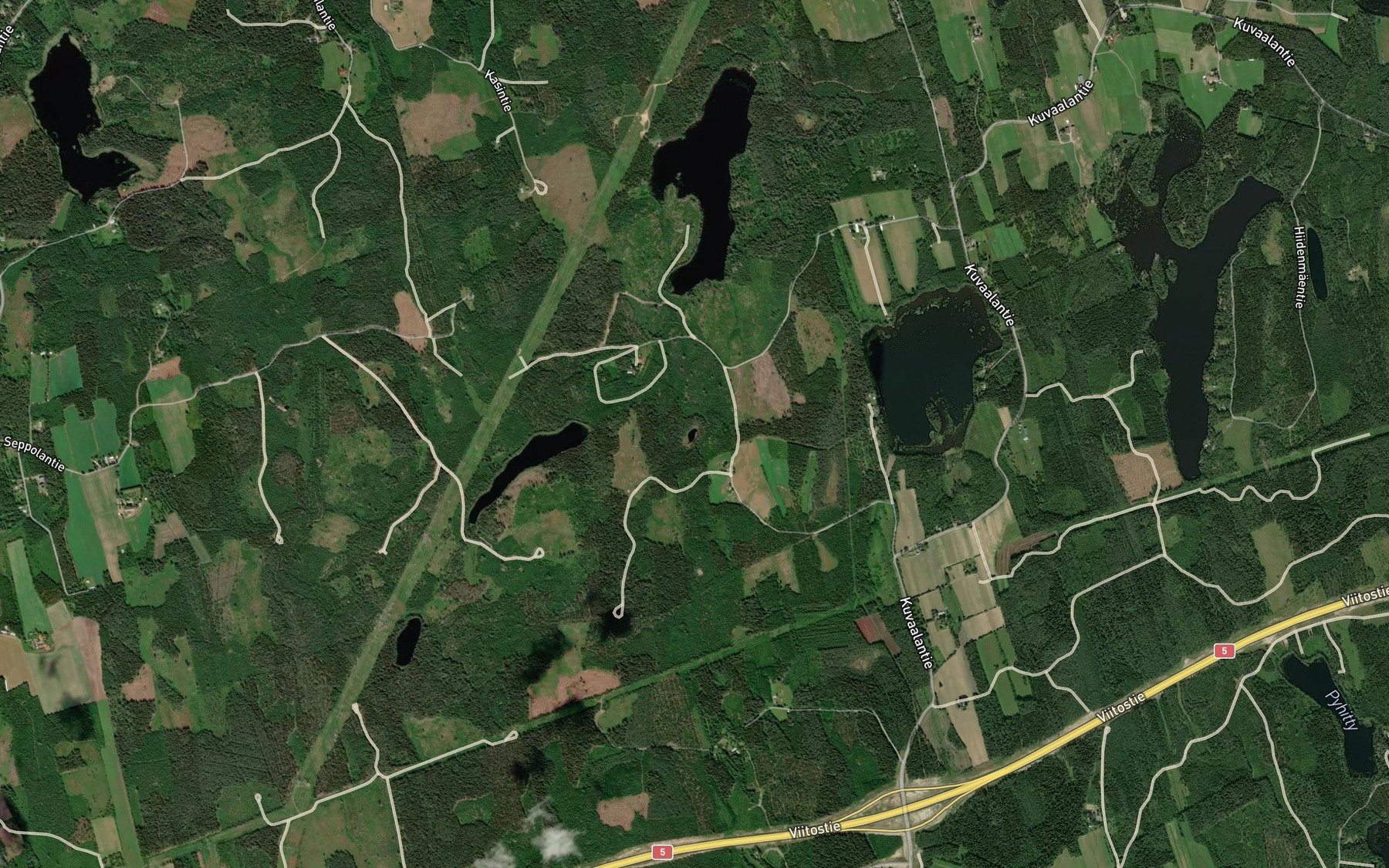 Satellite map of the Vaaherlampi