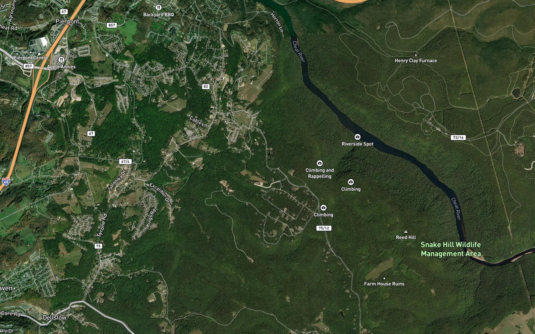 Satellite map of the Philip Mascioli Spring
