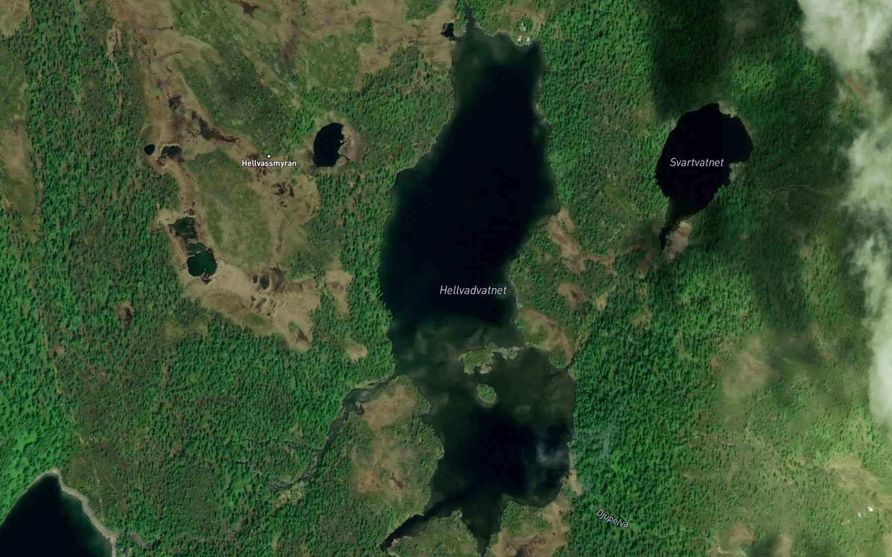 Satellite map of the Hellvadvatn