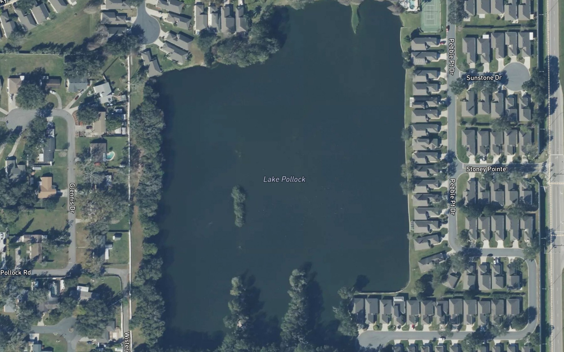 Satellite map of the Lake Pollock