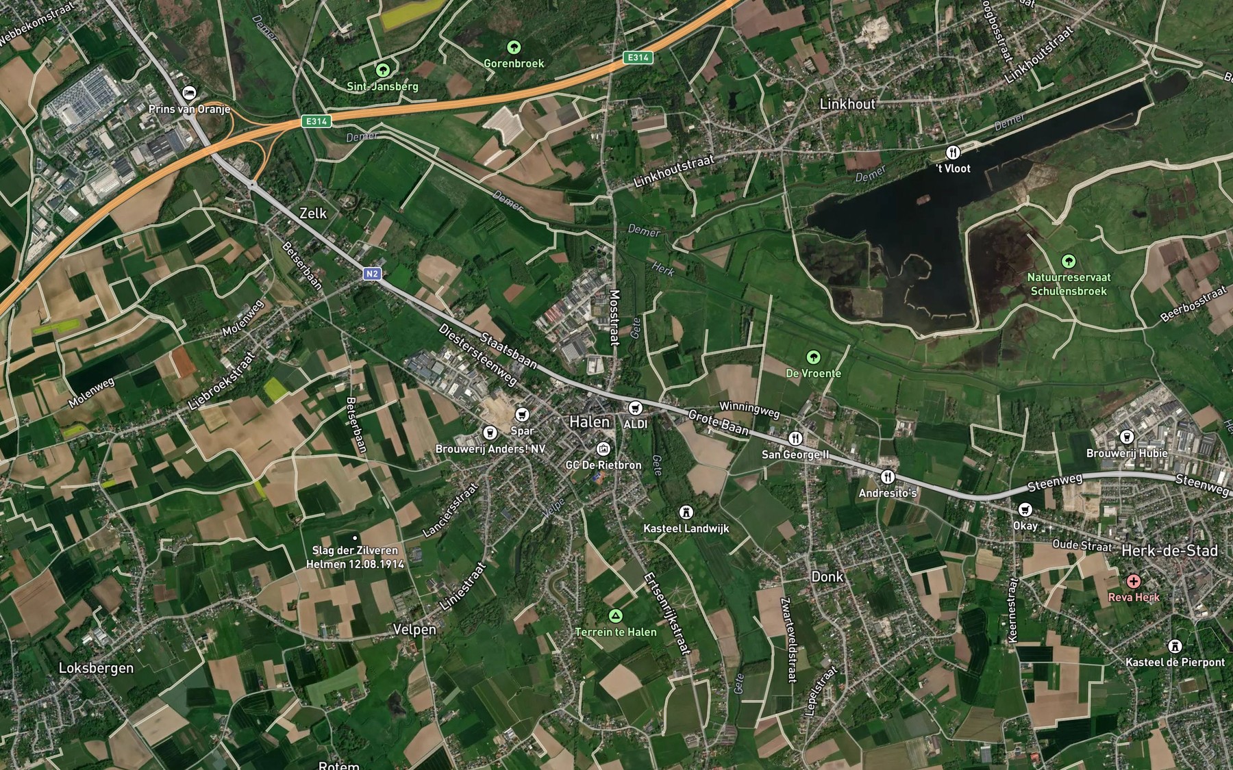 Satellite map of the IJzerenbeek
