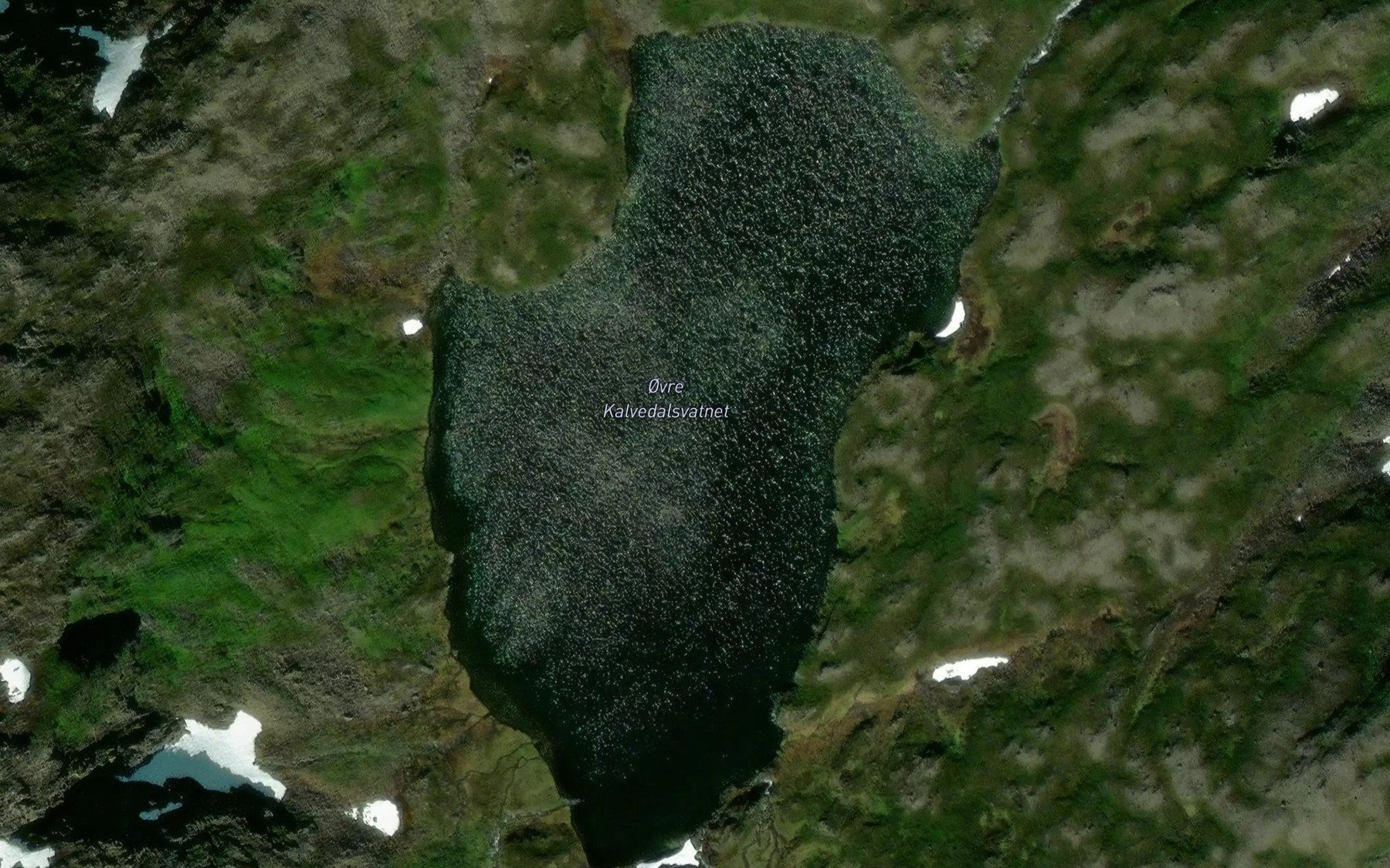 Satellite map of the Kalvedalsvatna