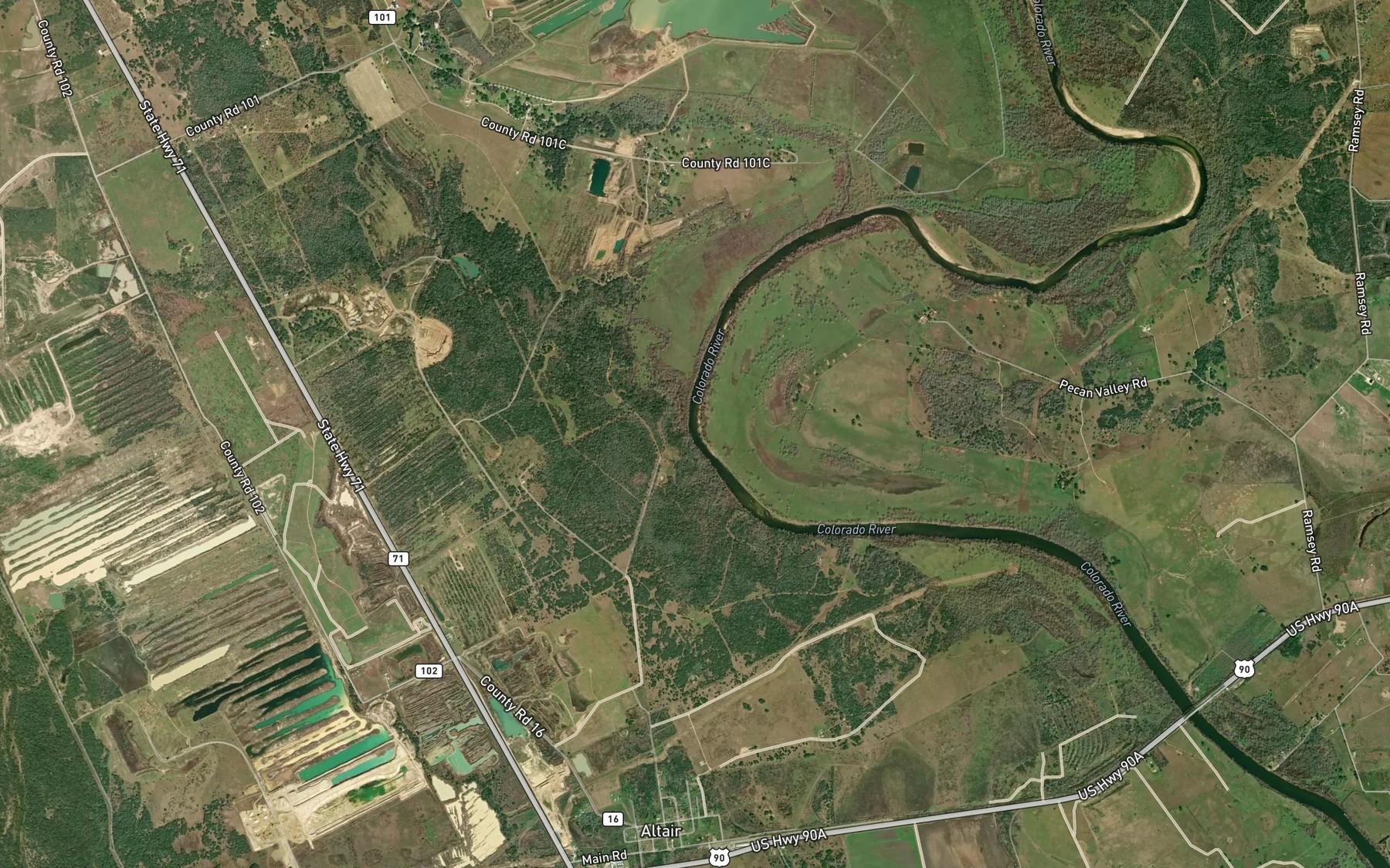 Satellite map of the McKenzie Creek