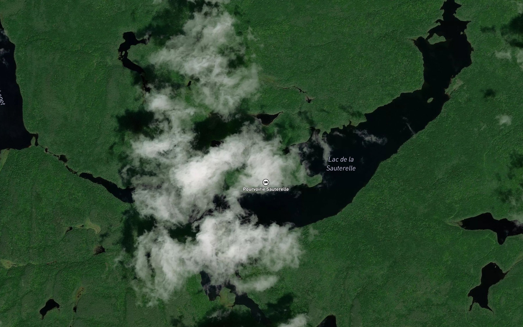 Satellite map of the Lac de la Sauterelle