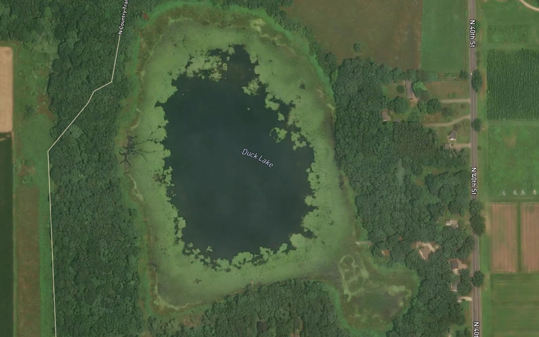 Satellite map of the Duck Lake