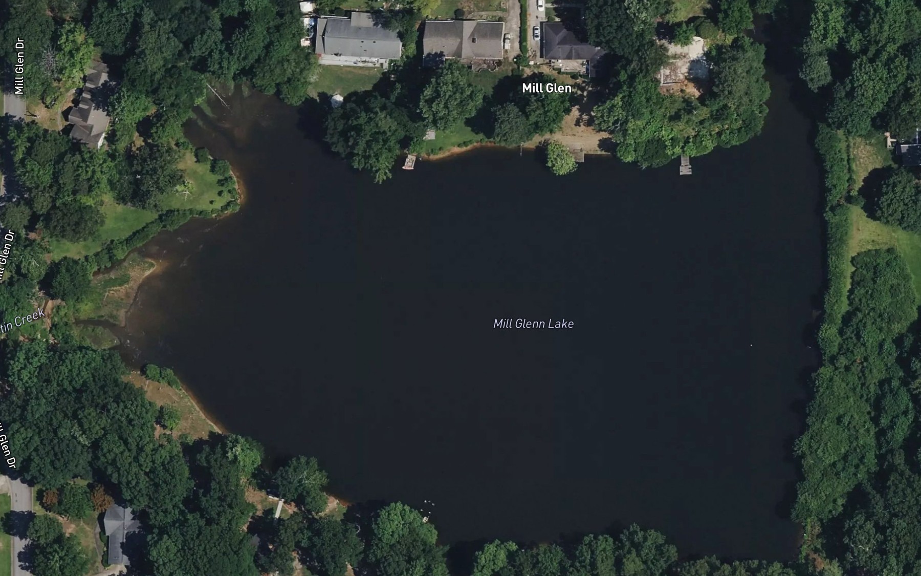 Satellite map of the Mill Glenn Lake