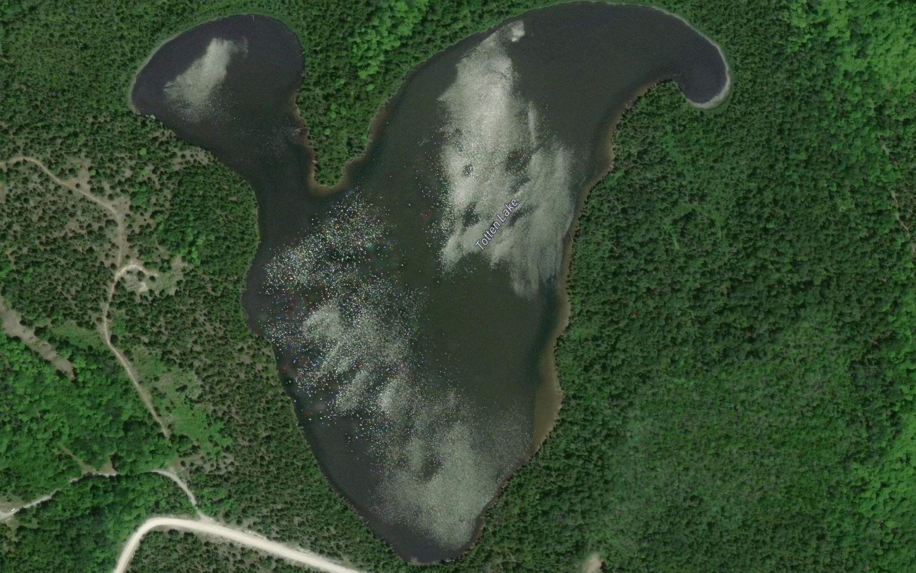 Satellite map of the Totten Lake