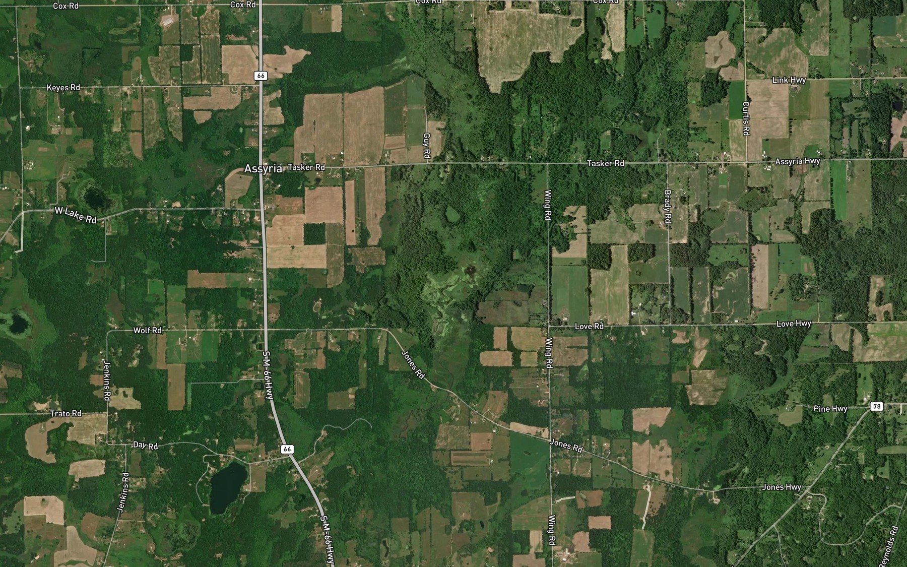 Satellite map of the Ellis Creek