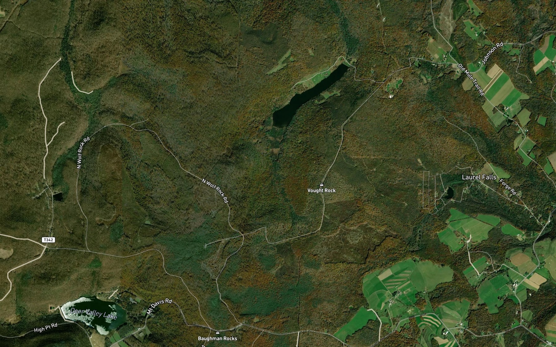 Satellite map of the Vought Run