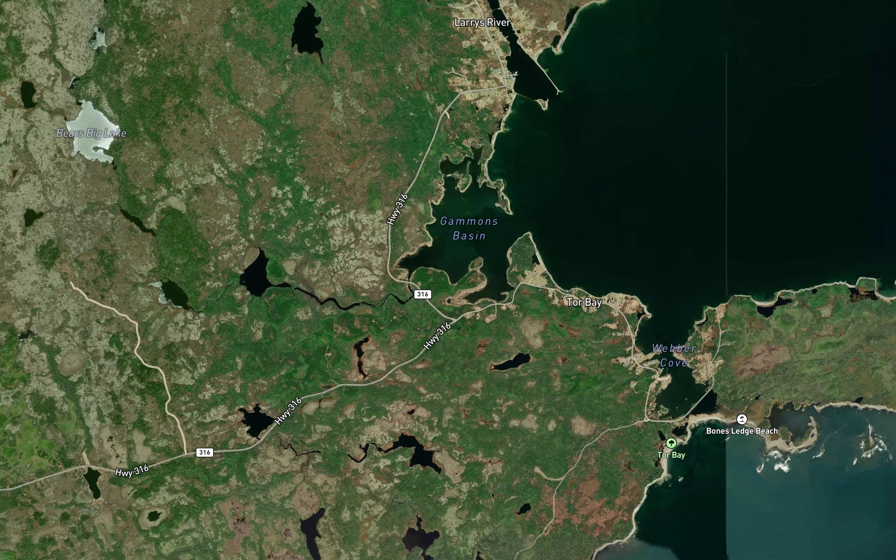 Satellite map of the Gammons Basin