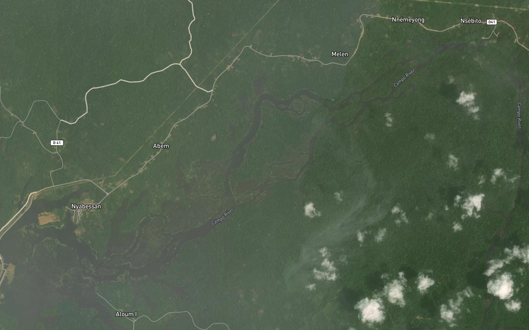 Satellite map of the Melango
