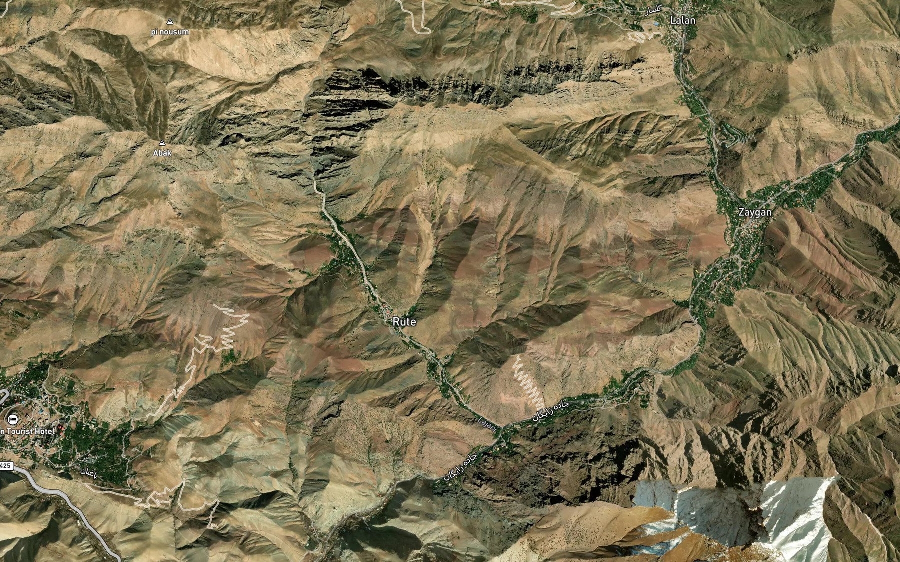 Satellite map of the Darreh Bakhti