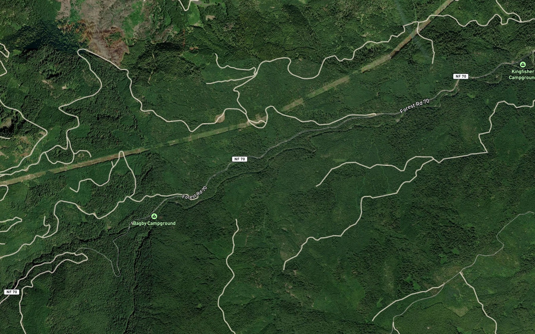 Satellite map of the Pansy Creek