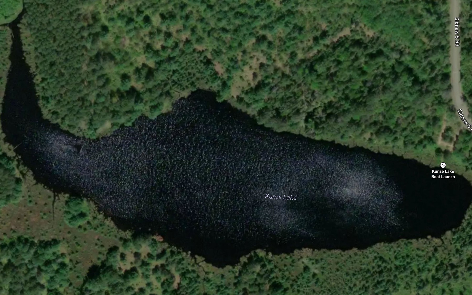 Satellite map of the Kunze Lake
