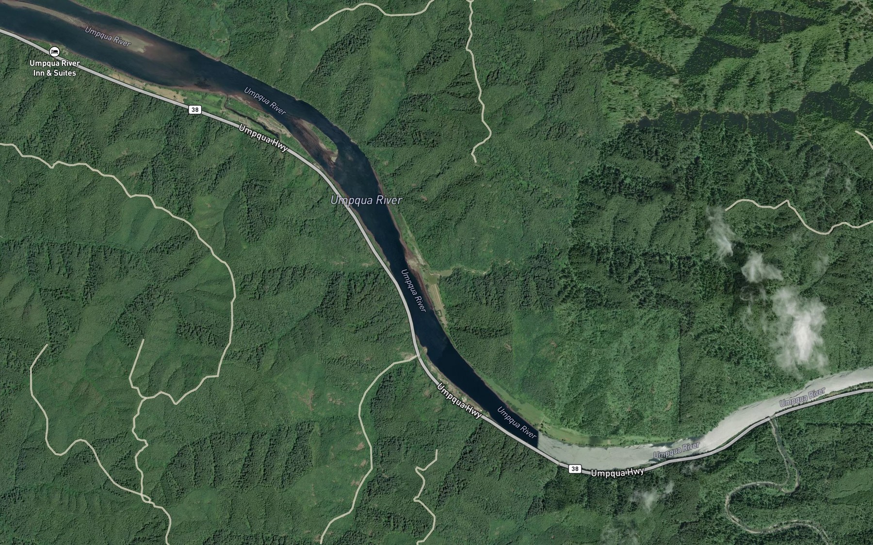 Satellite map of the Franklin Creek