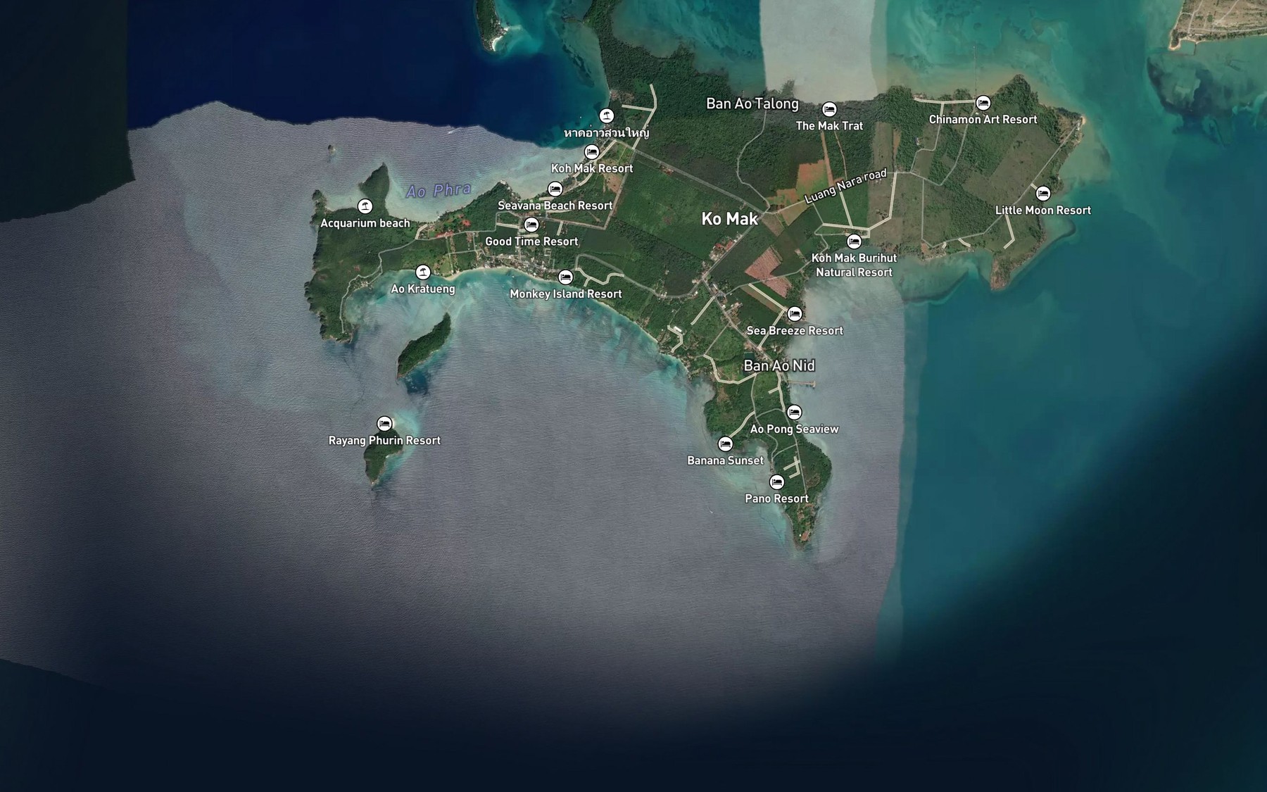 Satellite map of the Ao Daeng