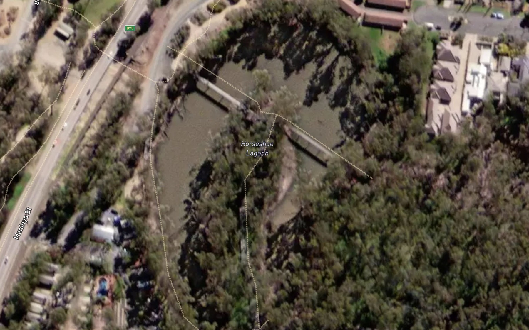 Satellite map of the Horseshoe Lagoon